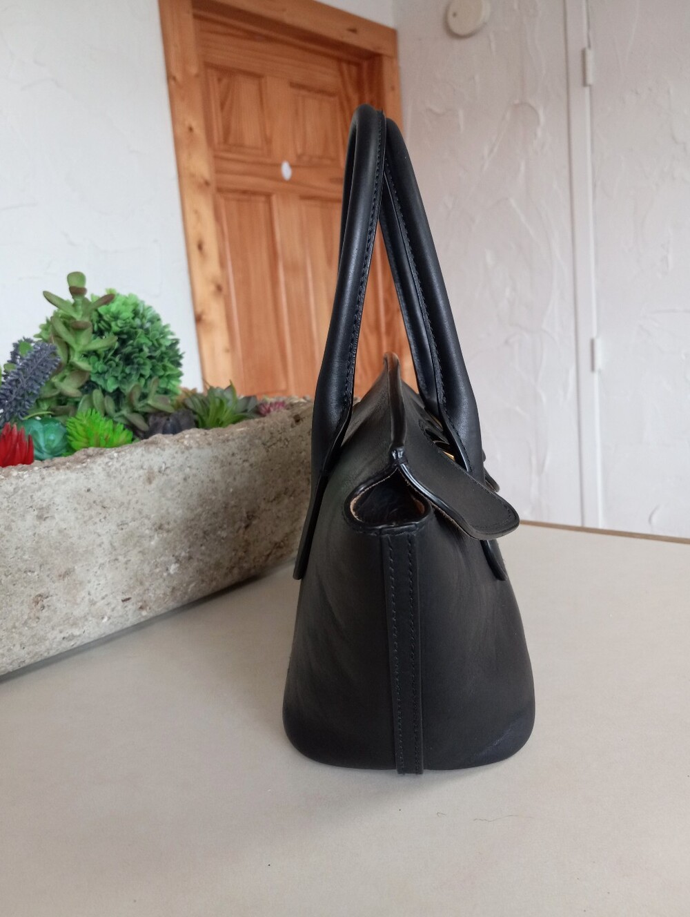 Polo Ralph Lauren, 2024 Bellport Satchel, Black Calf Leather - Picture 9 of 16